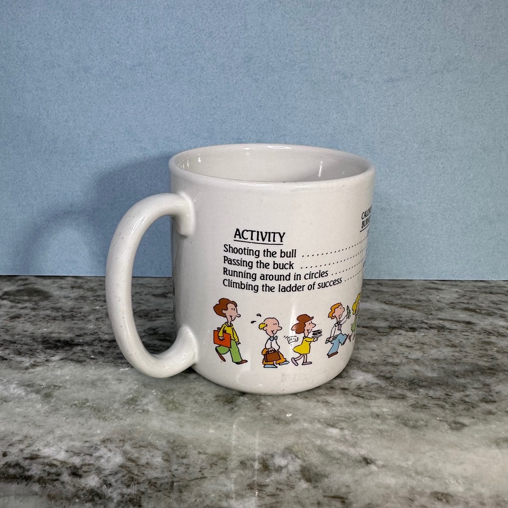 Carlton Cards Vintage Office Humor Calories Burned Coffee Mug‎ MG 5057 White